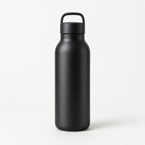 Black sports water bottle