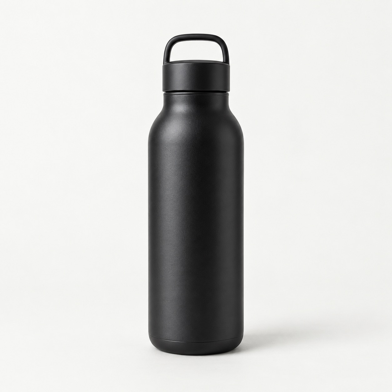 Black sports water bottle